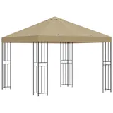 vidaXL Pavillon 3 x 3 m inkl. 4 Seitenteile Beige/Weiß