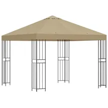 vidaXL Pavillon 3 x 3 m inkl. 4 Seitenteile Beige/Weiß