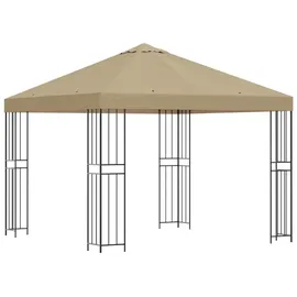 vidaXL Pavillon 3 x 3 m inkl. 4 Seitenteile Beige/Weiß