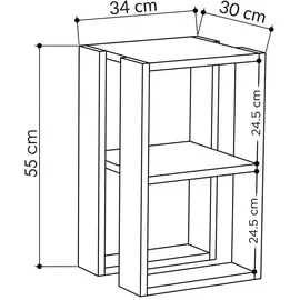 Livetastic Nachttisch Lonie ca. 34x55x30 cm Eiche Hell