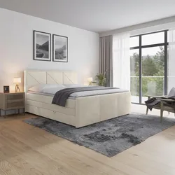 Boxspringbett Bologna ca. 180x200 cm Creme