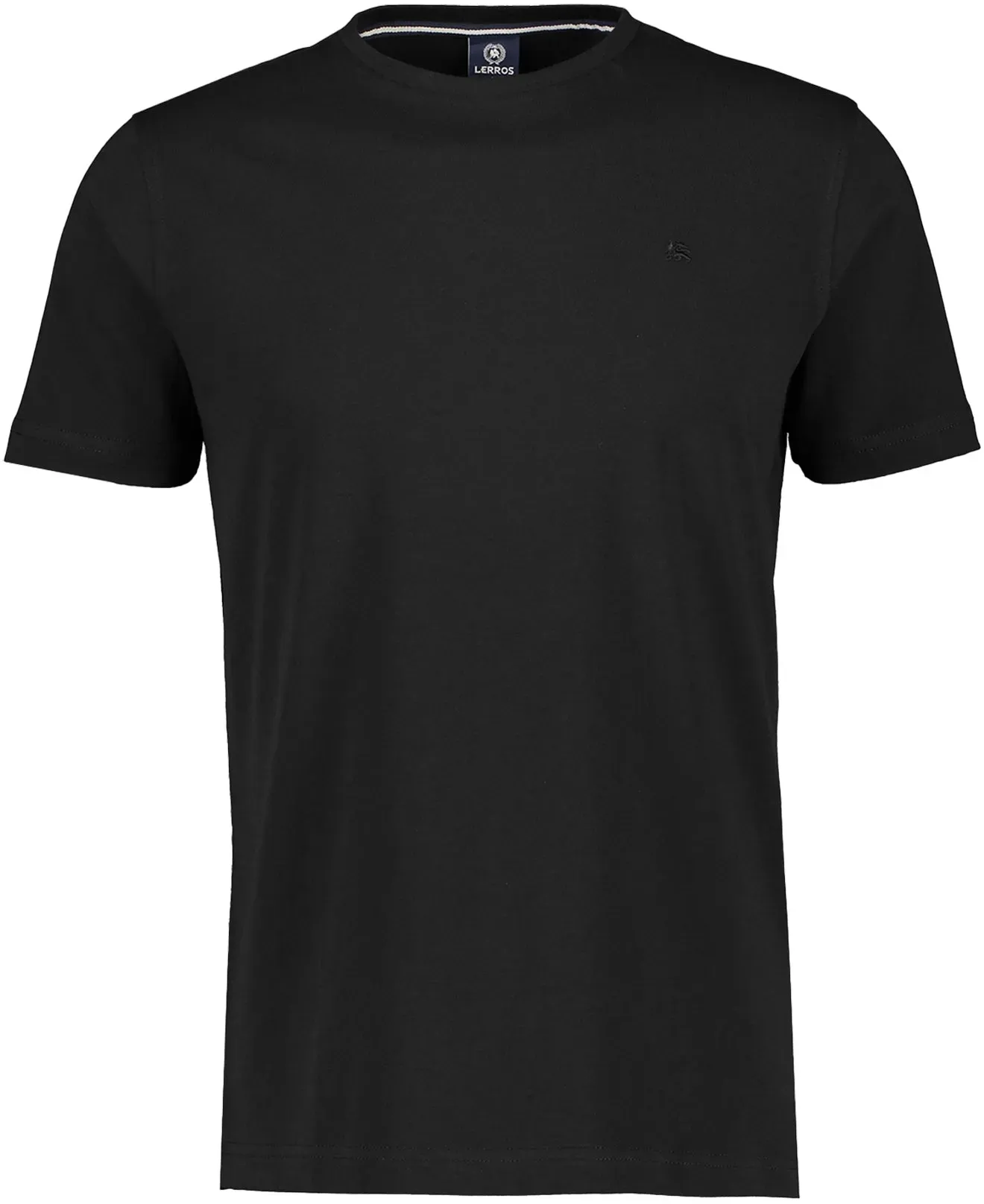 T-Shirt LERROS, Herren, Gr. XXXL (60/62), schwarz, Single Jersey, Obermaterial: 100% Baumwolle, unifarben, regular fit hüftlang, Rundhals, abgesteppt, Shirts T-Shirt, im Basic-Look