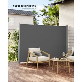Songmics Aluminium Seitenmarkise 400 x 200 cm Grau