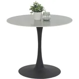 Hela Tische, Esstisch Rund Paola, Dekor Marmoroptik, Steinplatte-Sintered Stone 16mm Matt grau