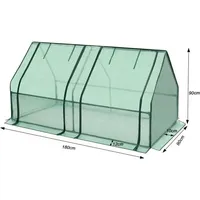Foliengewächshaus Tomatengewächshaus mit aufrollbaren Fenstern 140g/m2 pe Treibhaus Tomatenhaus Frühbeet 180x90x90cm, Grün - Woltu