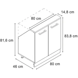 Vicco Dachschrägenschrank Rion, Anthrazit Weiß, Holzwerkstoff, 1 Fächer, Rechteckig, 80x83.8x46 cm, Wohnzimmer, Kommoden + Sideboards, Kommoden