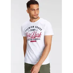 T-Shirt, kurzärmelig, schmal geschnitten, mit stylischem Druck, Gr. S (44/46), weiß, , 81430268-S