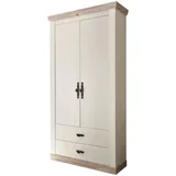 furn.design Rovola Garderobenschrank 107 x 38 x 201 cm weiß