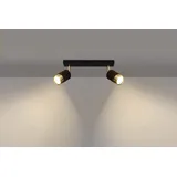 MiaLux Deckenlampe Led Wohnzimmer – Led-lampen Deckenlampen – Lampen Wohnzimmer – Glühbirne im Lieferumfang Enthalten – Wohnzimmer Deckenleuchte ROSLYN 2 Schwarz, Gold - GU10-Fassung