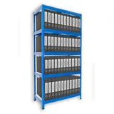 Aktenregal mit Holzböden Biedrax 45 x 75 x 180 cm blau - 5 Fachböden MDF