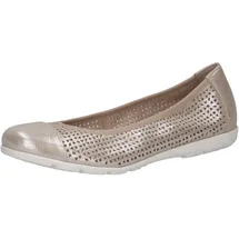 CAPRICE Damen Ballerinas aus Leder mit Lochmuster, Beige 38 EU