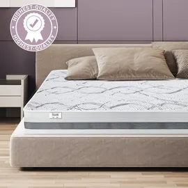 The White Stone Matratze 110x210 Carbon, Antibakteriell, Anti-Milben, Anti-Allergie.| Höhe 25 cm | Italy