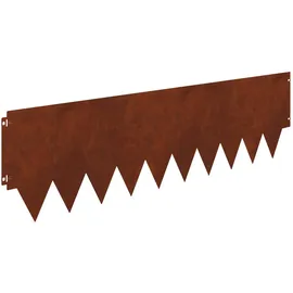 vidaXL Raseneinfassung 103 x 30 cm Braun/Metall