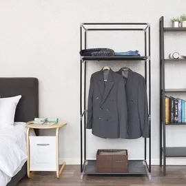 Songmics Kleiderschrank 75 x 160 x 45 cm Schwarz
