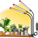 FRGROW Pflanzenlampe LED, Vollspektrum Pflanzenlicht für Zimmerpflanzen, Pflanzenleuchte, Wachstumslampe für Pflanzen Gemüse, Präziser Timer Pflanzenlampen Fokussierfunktion