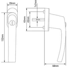 monzana Monzana® Fenstergriffe 4er Set Aluminium weiß