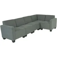 Mendler Modular Sofa-System Couch-Garnitur Lyon 5, Stoff/Textil ~ grau