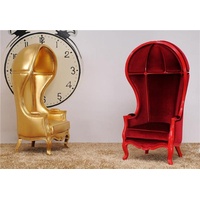 JVmoebel Ohrensessel, Design Sessel Leder Luxus Fernseh Couch 1 Sitzer Sofa Relax goldfarben