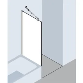 Kermi Pasa XP Seitenwand verkürzt neben Badewanne PXTVD090171PK 90x175cm, silber mattglanz, ESG klar Clean