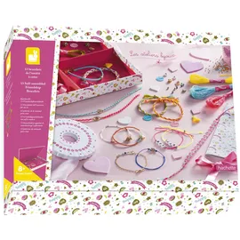Janod - Set zum Basteln von 13 Freundschaftsarmbändern - Les Ateliers Bijoux - Set für kreative Freizeitbeschäftigungen Kinder - Entwicklung von Feinmotorik und Kreativität - Ab 8 Jahren, J07939