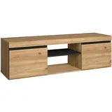 SKRAUT HOME Naturale TV-Lowboard 140 x 40 x 41 cm Schwarz/Eiche Melamin
