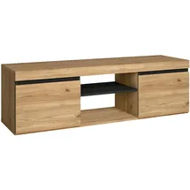 SKRAUT HOME Naturale TV-Lowboard 140 x 40 x 41 cm Schwarz/Eiche Melamin