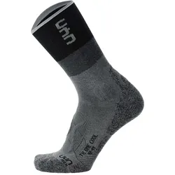UYN Herren Trekking Socken -Trekking One Cool Socks, Wandersocken, Logo Grau/Schwarz 45-47