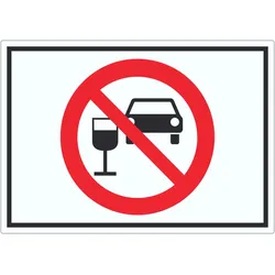 Aufkleber Alkohol am Steuer verboten Symbol A3 (297x420mm)