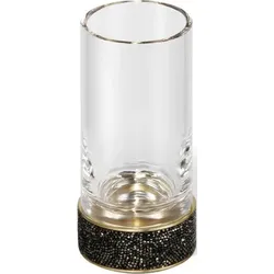 Rocks Zahnbürstenbecher glatt dunkles Metall matte - gold