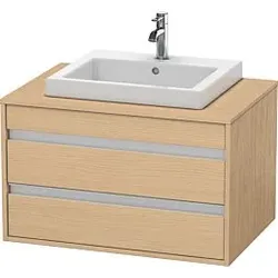 Duravit Ketho Waschtisch-Unterschrank KT675403030 80 x 55 cm, Eiche natur, für Einbauwaschtisch mittig, 2 Schubkästen
