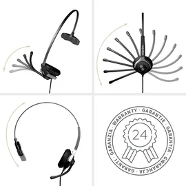 GEQUDIO Headset 1-Ohr mit 3,5mm Klinke