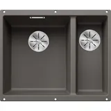Blanco Subline 340/160-U links Unterbau vulkangrau Handbetätigung 555 x 460 mm