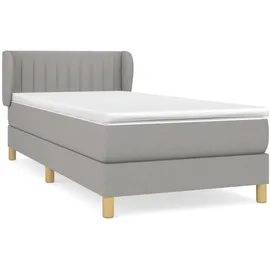 vidaXL Boxspringbett mit Matratze Hellgrau 100x200 cm Stoff