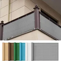 Balkon Sichtschutz 45 x 700 cm Windschutz Sonnenschutz Und Wetterfest Balcony Privacy Screen Sichtschutz mit Ösen, Kabelbinder für Balkon Garten, Grau