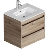 AM.PM Waschtischunterschrank Spike mit Becken Eichenfarbe 2 Schubladen 60 cm