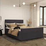 Kaiser Modern Boxspringbett mit bettkasten und topper VIESTA stoff Poso Dunkelgrau