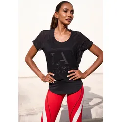 Funktionsshirt, 2 in 1 T-Shirt im Layer-Design, Gr. L (44/46), schwarz, , 59467569-L