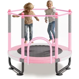Vevor Mini Freizeittrampolin 154,5 cm inkl. Sicherheitsnetz Rosa