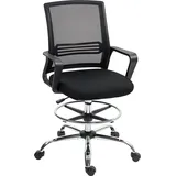 Homcom Bürostuhl, Ergonomischer Zeichenstuhl, Höhenverstellbar Computerstuhl mit Armlehne, Lendenwirbelstütze, mit Fußring, Drehstuhl für