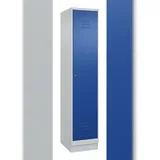 C+P Spind Classic PLUS, Sockel, 1 Abteil, HxBxT 195x40x50cm, Zylinderschloss, Hellgrau/Enzianblau von PROREGAL