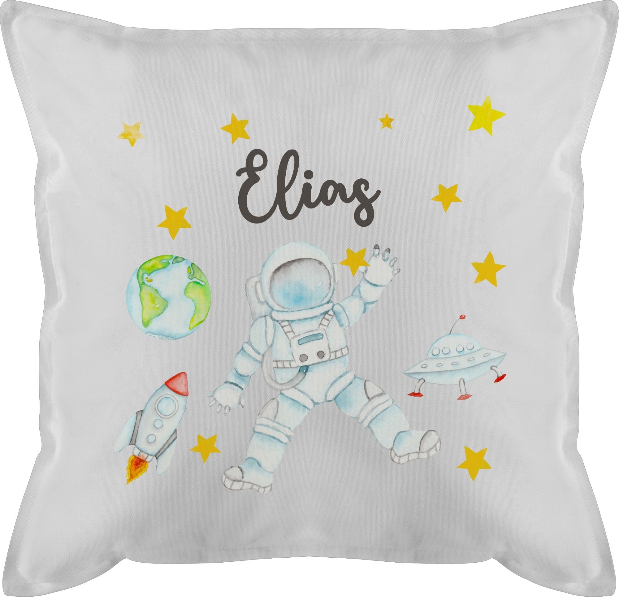 50x50 - Weltall - Astronaut Kinder Raumfahrt Weltraum Planet Geschenk - 50 x 50 cm - Weiß - Planeten Name NASA Rakete Astronauten