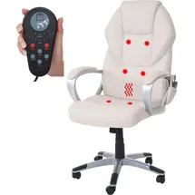 Mendler Massage-Bürostuhl HWC-A69 Kunstleder Beige
