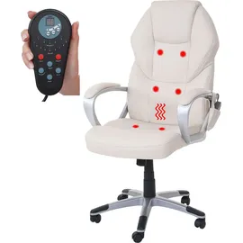 Mendler Massage-Bürostuhl HWC-A69 Kunstleder Beige