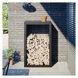vidaXL Brennholzregal Schwarz 60x40x100 cm Stahl