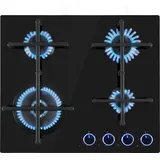 Klarstein Gaskocher 4-Flammig, 8,5kW Einbau-Gaskocher für Innenbereich, Edelstahl-Gaskocher für Wohnmobil, 4-Flammiger Gaskocher, Vier Brenner Gasherde, Moderner Einbau Gasherd, Gas Herd