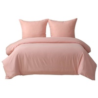 Bettwäsche Bettwäsche-Set Bettbezug mit Kissenbezug Einfarbig Weich Premium, REDOM, 1 Stück 240x220 cm mit 2 Kopfkissenbezug 80x80 cm rosa 240 cm x 220 cm