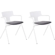 Beliani Esszimmerstuhl 2er Set MANSON Schwarz / Weiß