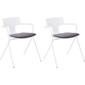 Beliani Esszimmerstuhl 2er Set MANSON Schwarz / Weiß