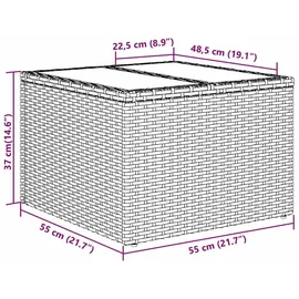 vidaXL Garten-Sofa-Set 11-Tlg Grau Poly Rattan