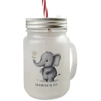 Speecheese Grauer Elefant - Blümchen für dich Mason Jar